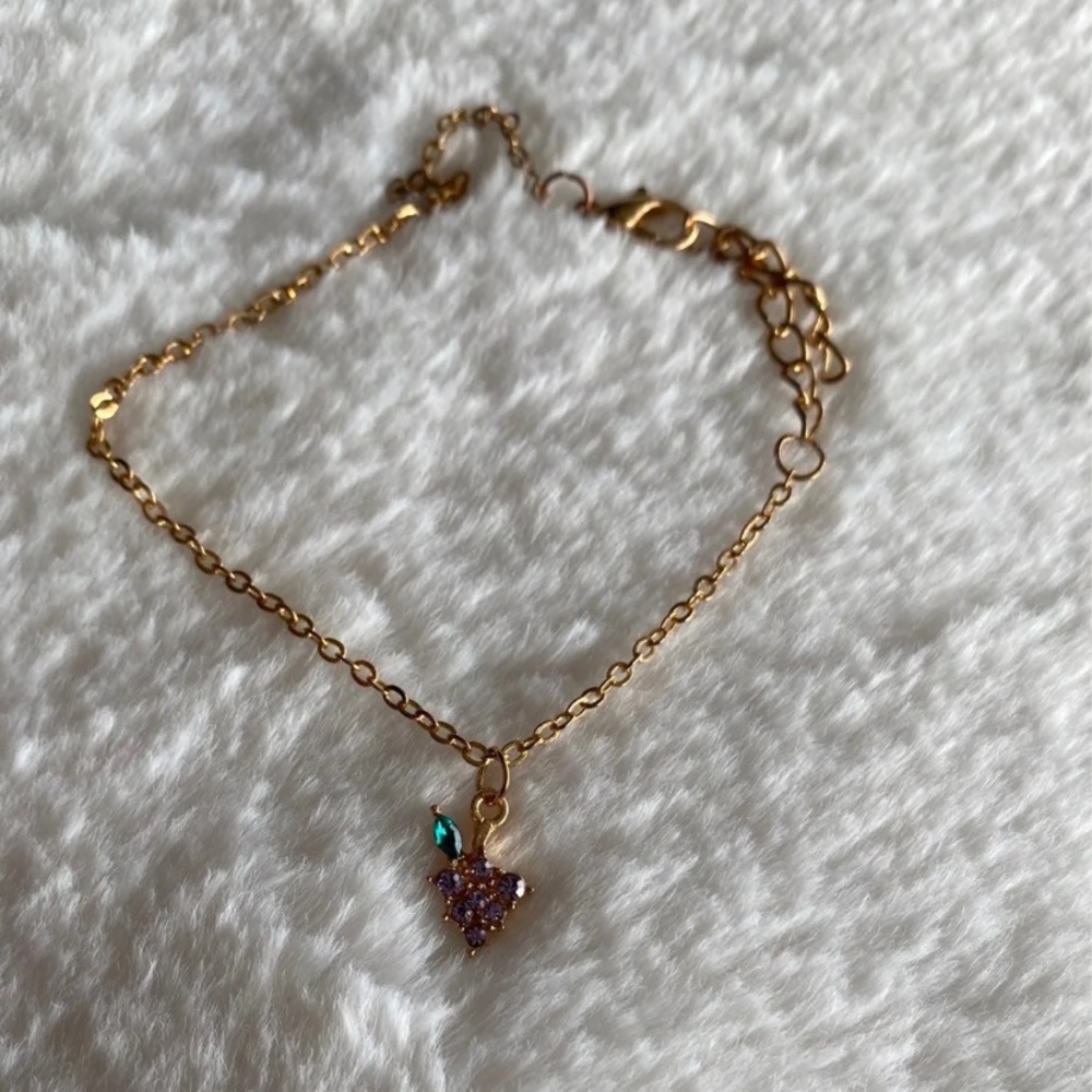 Grape fruit gold anklet